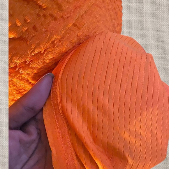 Vibrant Orange Ruched Dress.  Ruched Front Detail
#N066 - Picture 12 of 12